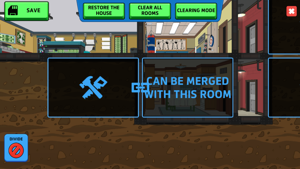 Combining two identical rooms
