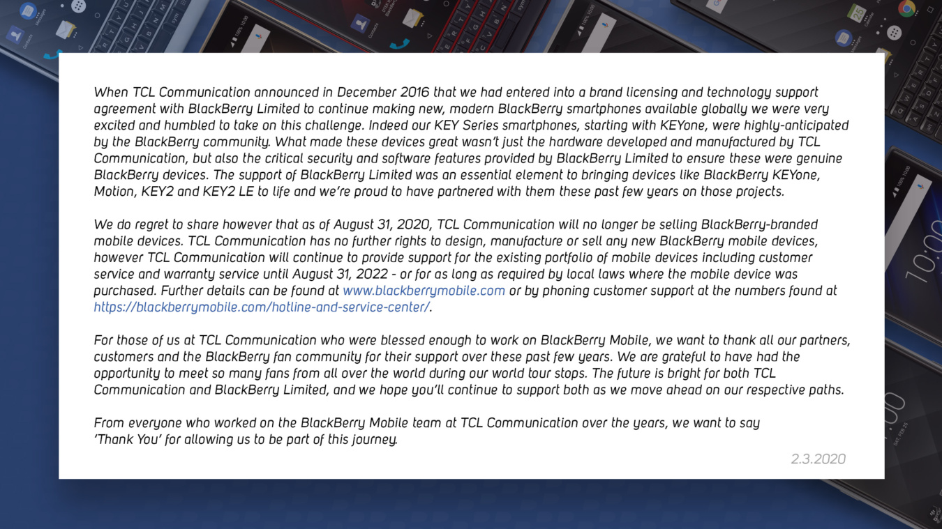 BlackBerry statement