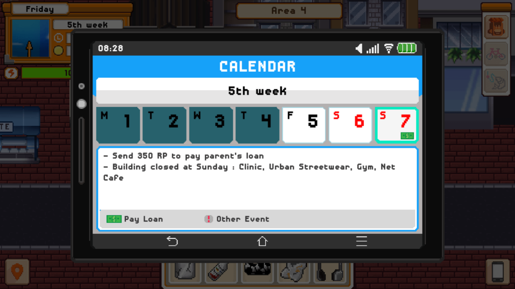 The calendar shows dates.