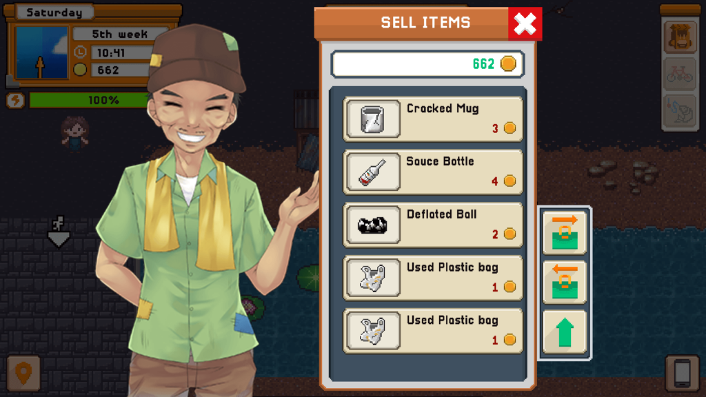 Selling items to Tatang