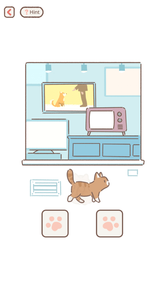 Tap on the right and then the left paw to make cat walk