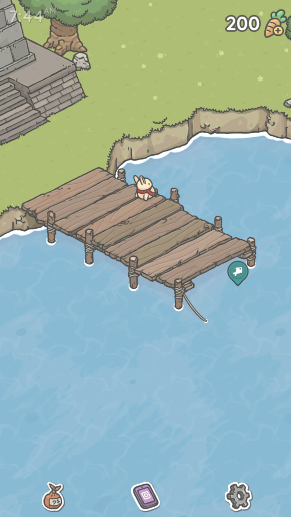 Tap on the green icon to begin fishing