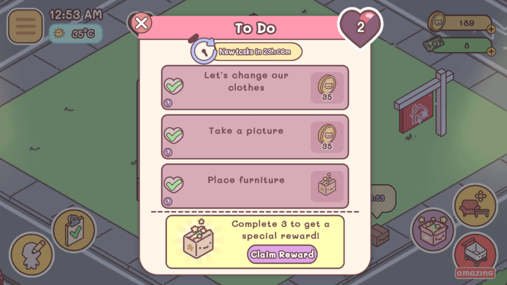Finish tasks to get a special reward