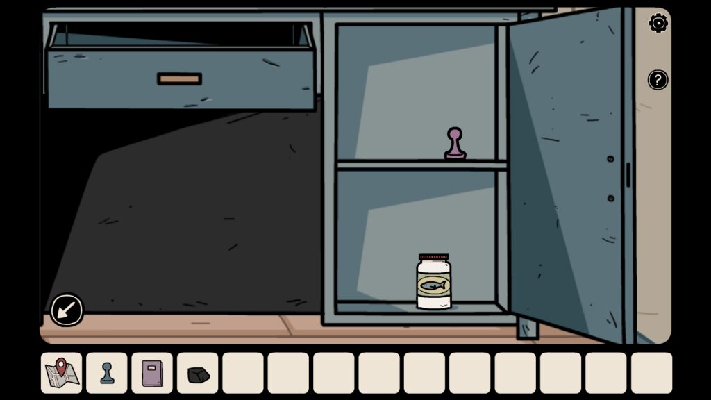 Take the purple token and fish food