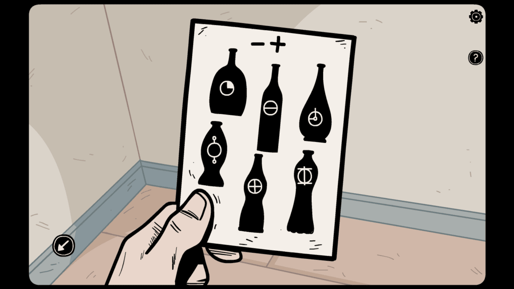Check the "+" and "-" signs and the shapes of the bottles. 