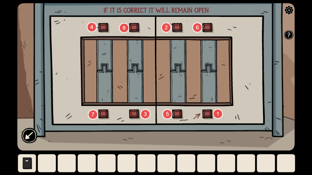 The correct solution for the bookshelf puzzle.