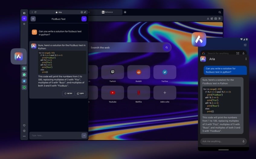 Opera has launched its new AI-powered browser experience called Aria 5