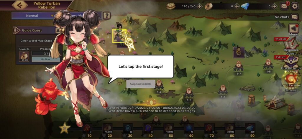 World Map: Opening Chapters with Multiple Stages