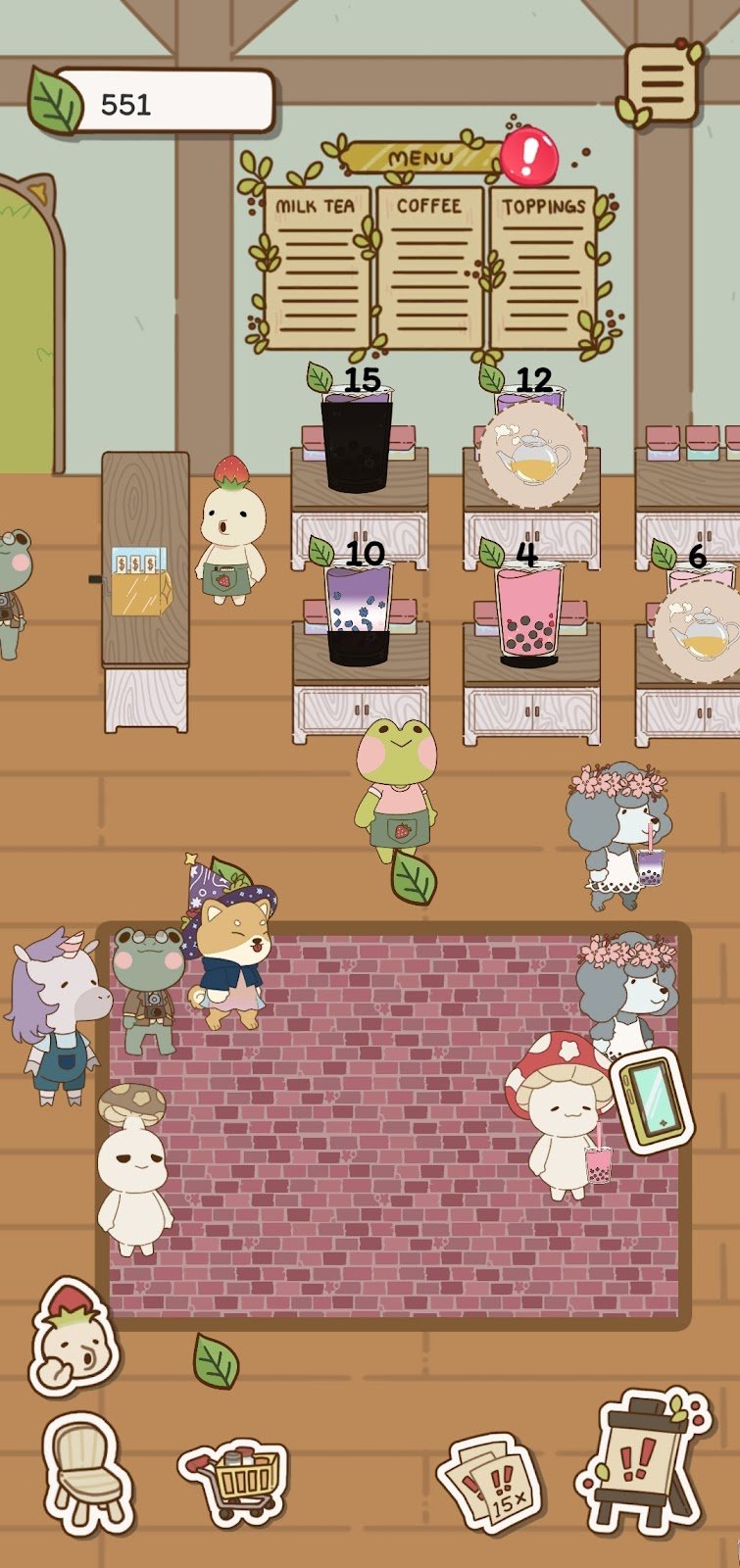 Boba Story's main screen