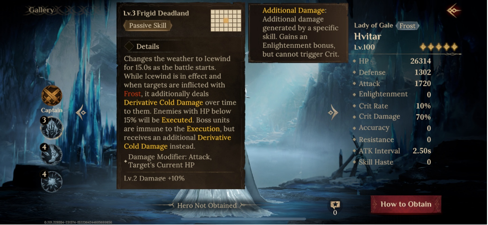 Hvitar passive skill Frigi Deadland explanation
