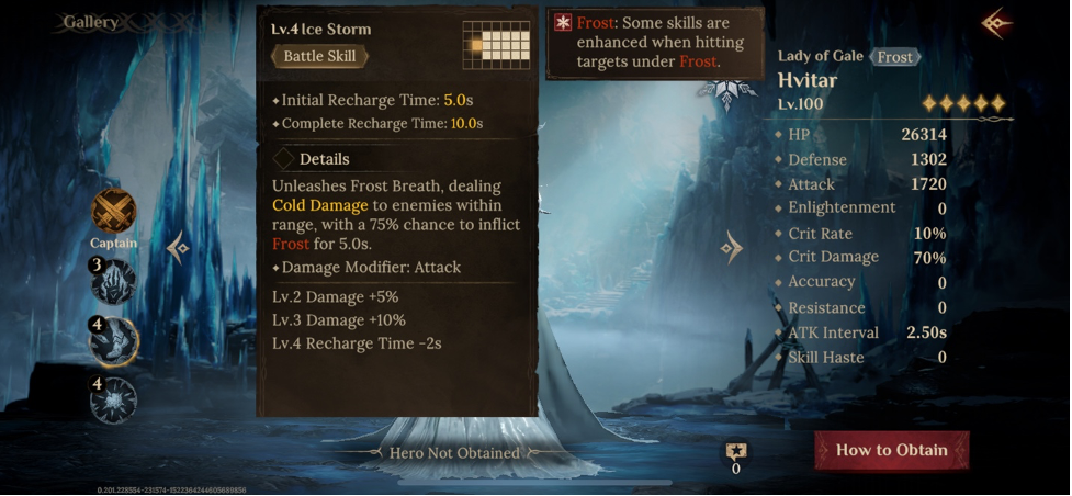 Hvitar Battle Skill Ice Storm explanation