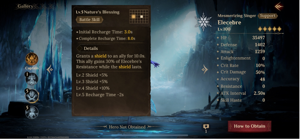 An explanation of Elecebre's battle skill called Nature Blessing 