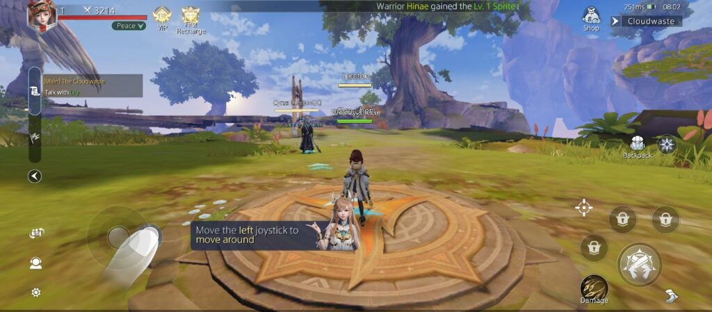 A view of the character and the epic surroundings