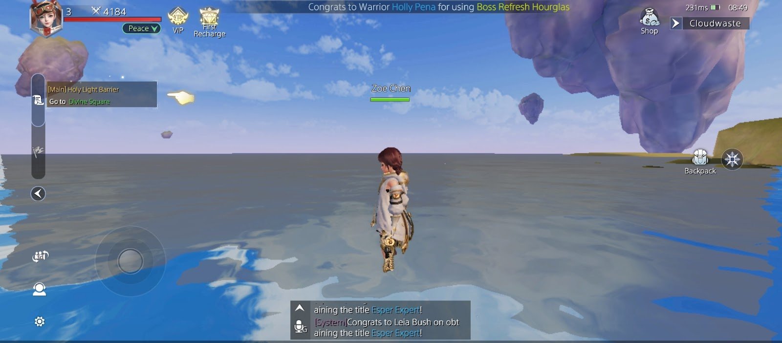 Warrior Holly Pena in an Open-World exploration