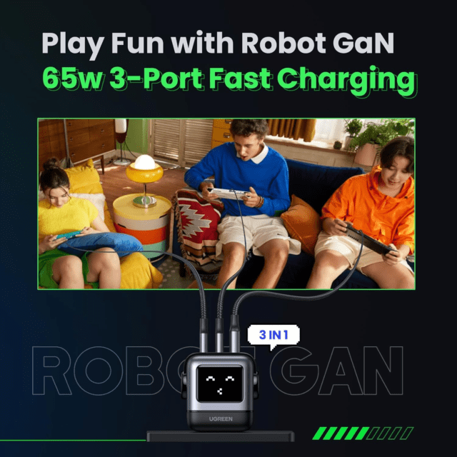 [Deal] Save 20% on Ugreen's cute Robot 3-Port 65W Fast Charger with GaN technology 8