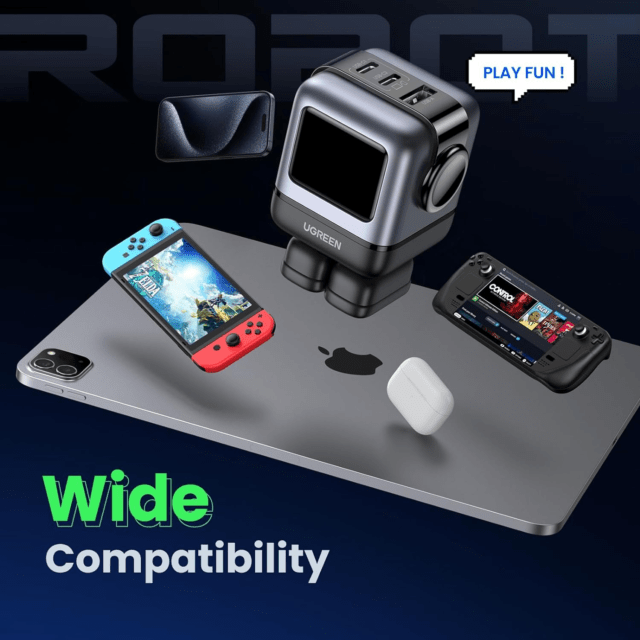 [Deal] Save 20% on Ugreen's cute Robot 3-Port 65W Fast Charger with GaN technology 5