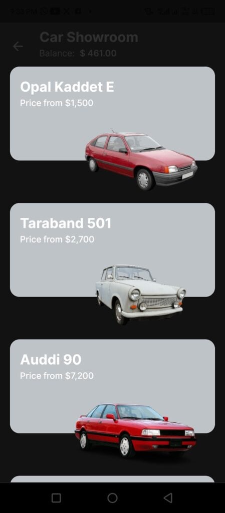 An Advert of a variety of cars