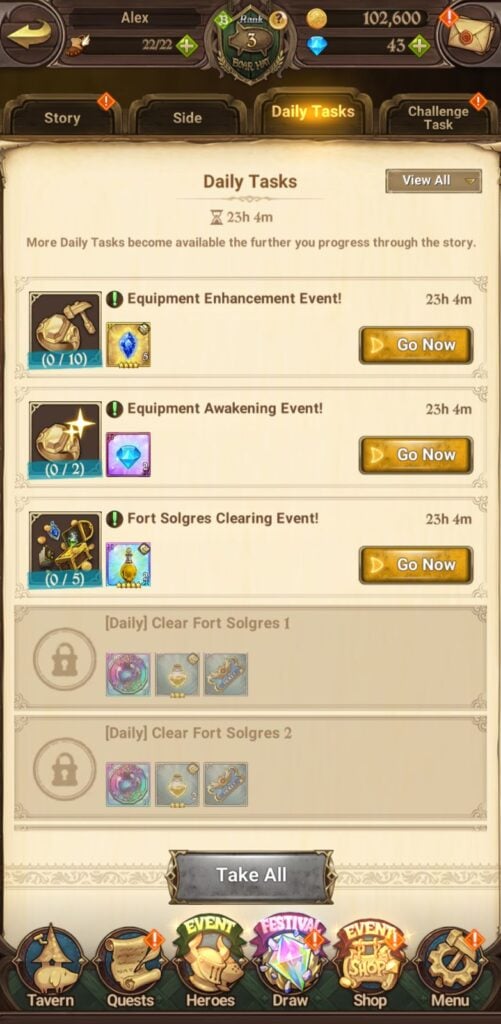 daily tasks