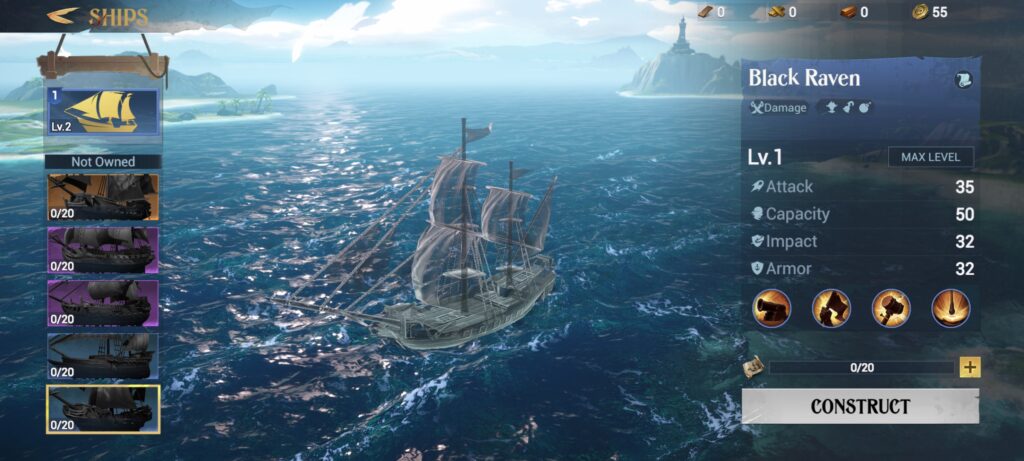 Black Raven side ship - Sea of Conquest