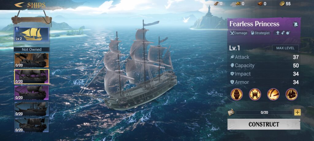 Fearless Princess side ship - Sea of Conquest