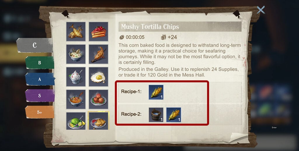 Sea of Conquest Ultimate Recipe List Talk Android