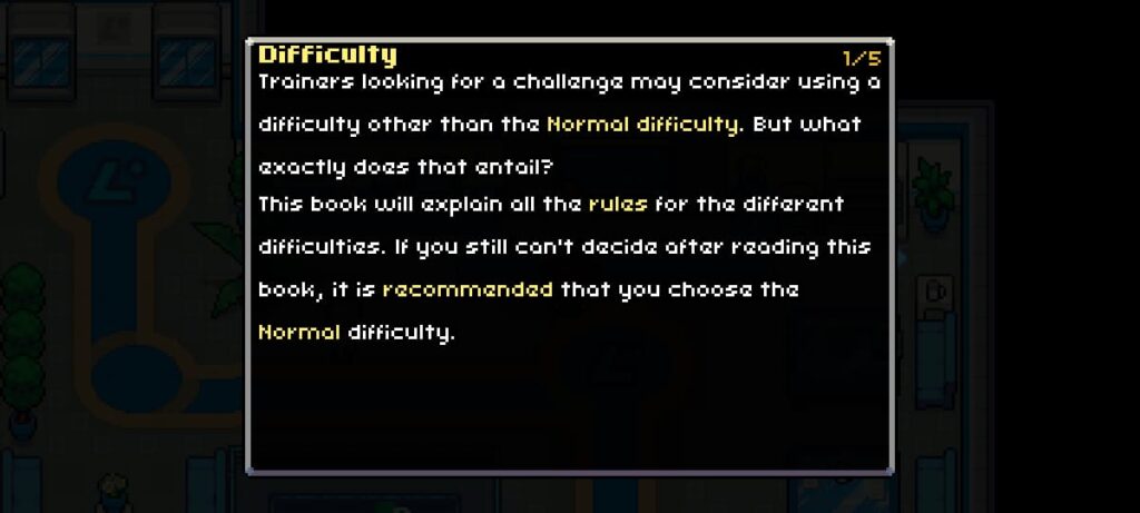 Coromon difficulty recommendation prompt