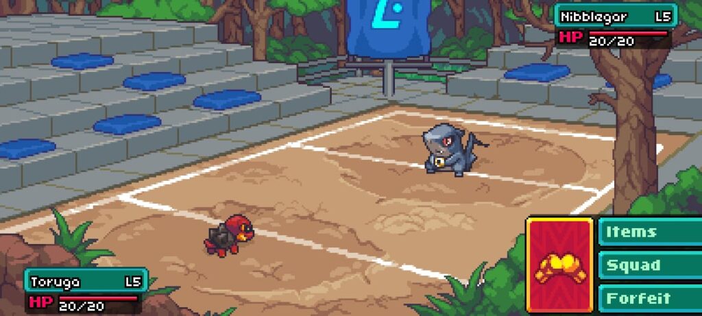 Fighting a battle in Coromon