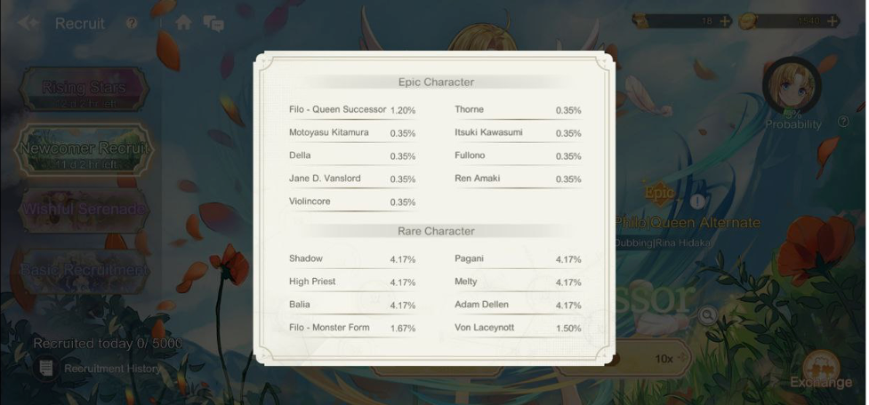 probability of getting the newcomer recruit