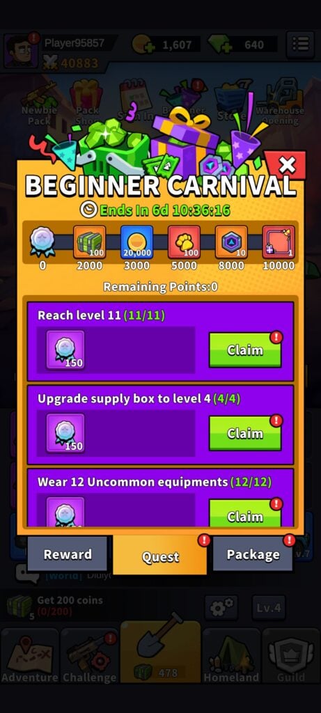 Last Survivors Adventure: Events