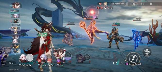A battle in Honkai: Star Rail