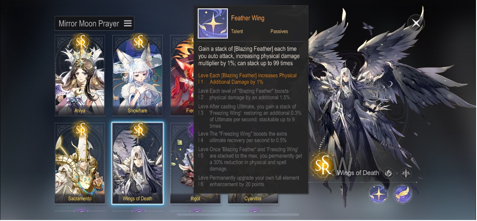 wings of death passive talent