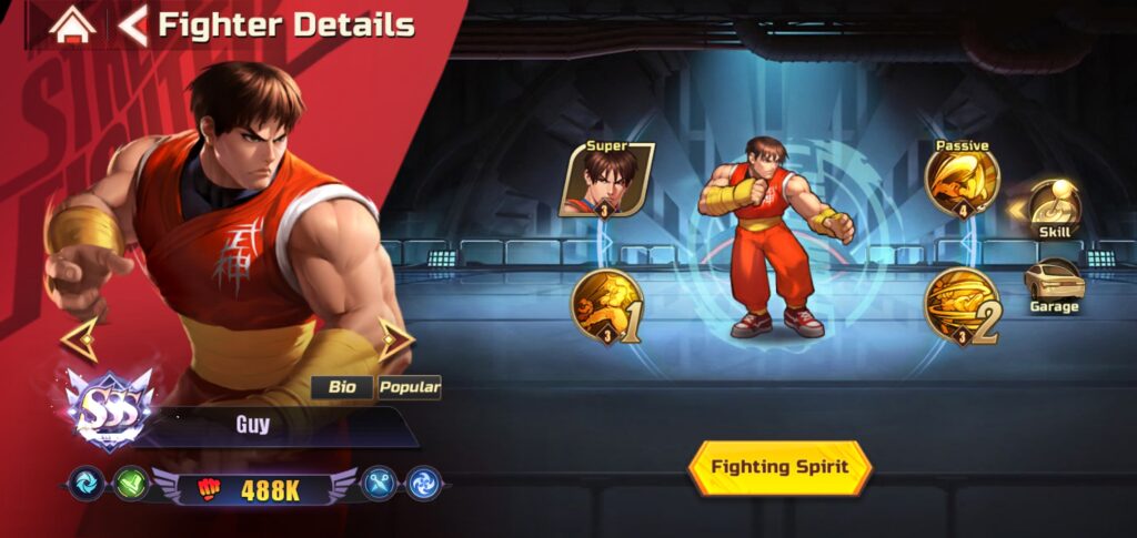 Guy in Street Fighter: Duel.