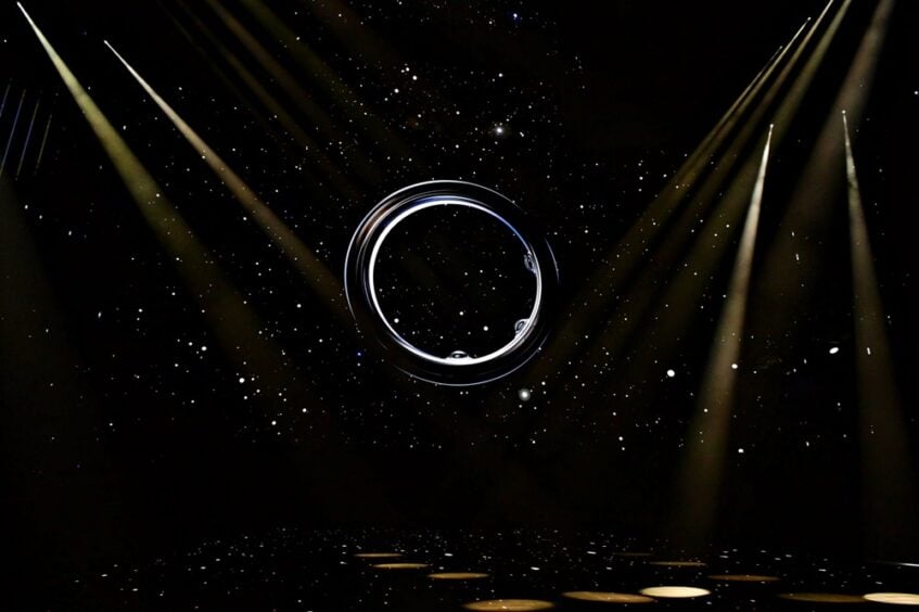 A teaser image showing the upcoming Galaxy Ring.