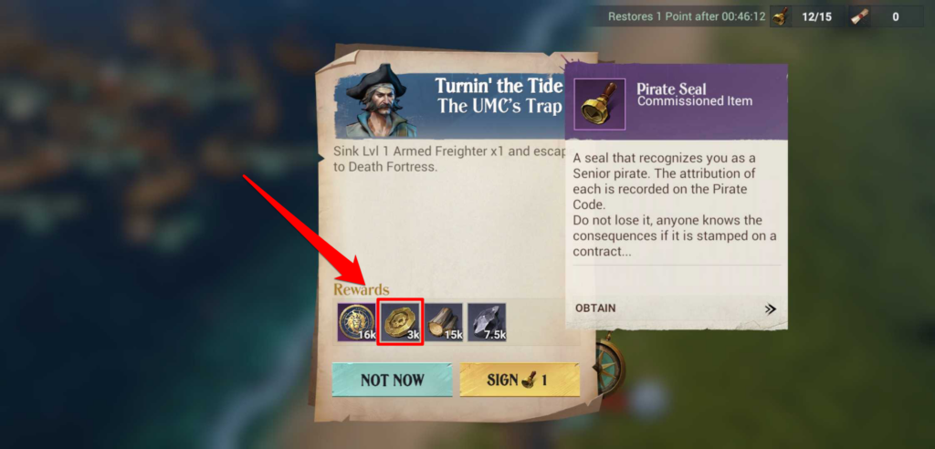 Commission Gold Reward - Sea of Conquest