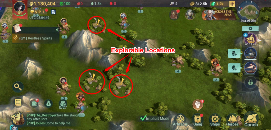 Explorable Locations - Sea of Conquest