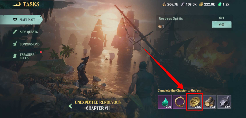 Main Plot Gold Reward - Sea of Conquest