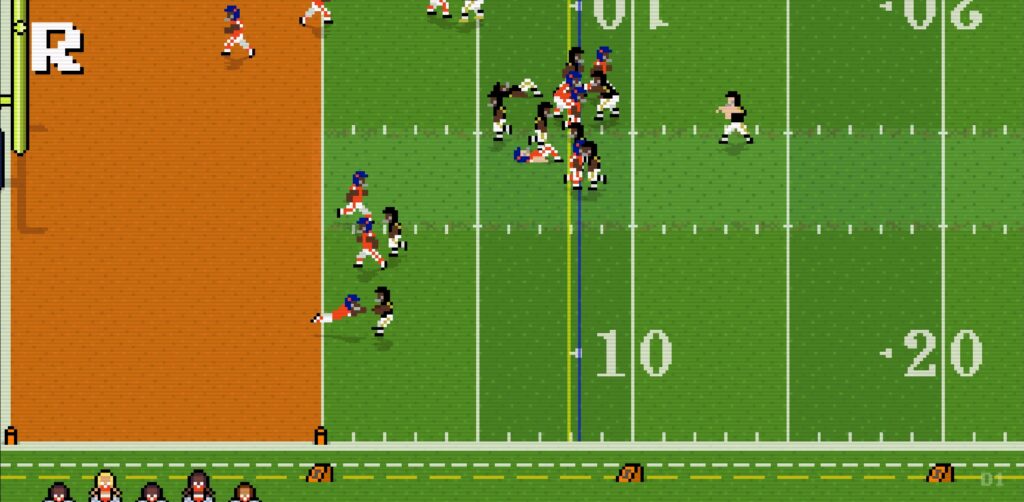 A replay being shown in Retro Bowl.