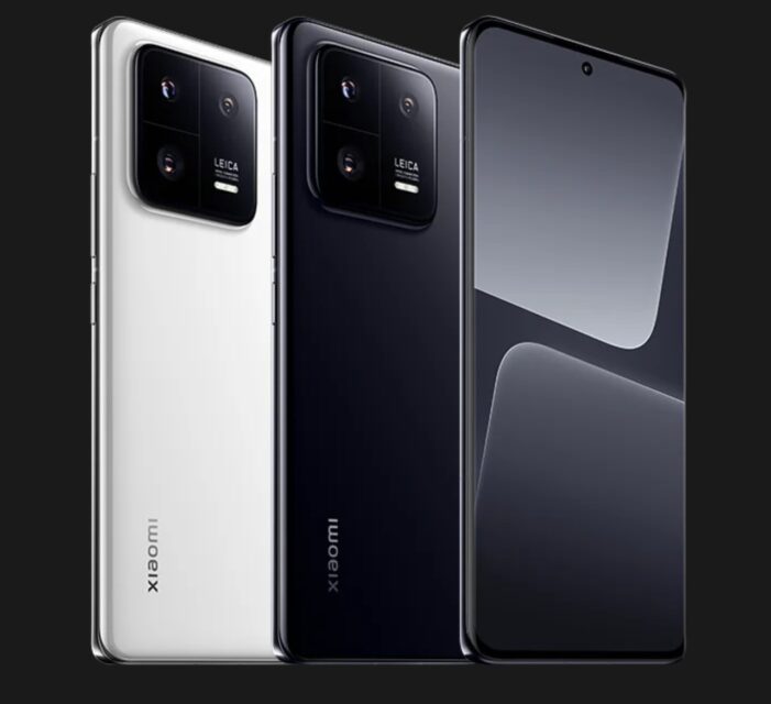 Three Xiaomi 13 Pro smartphones