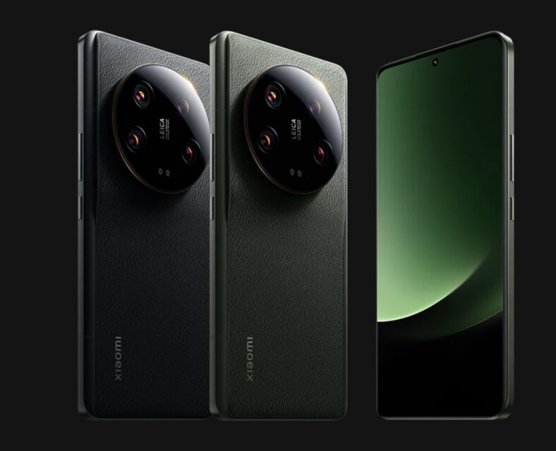 Three Xiaomi 13 Ultra smartphones