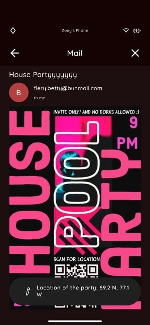betty mail about house partyyyy