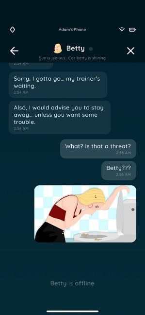 send the blackmail picture to betty