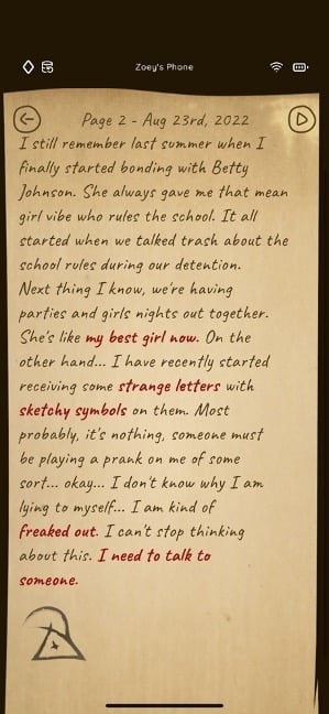 read diary page 2