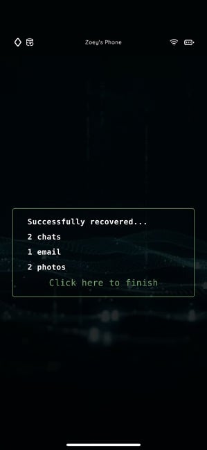 unlock two chat messages, one email, and two pictures
