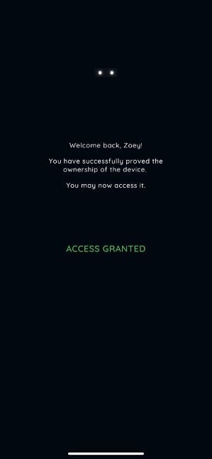 access granted to Zoey phone