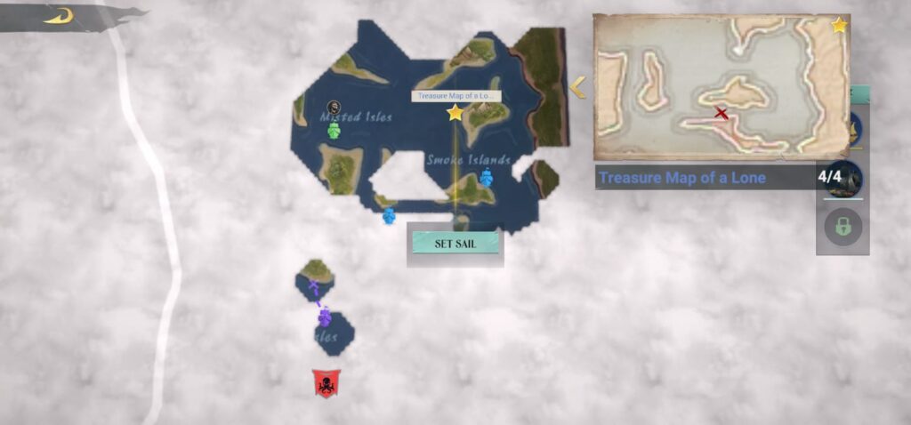 treasure map of a lone island