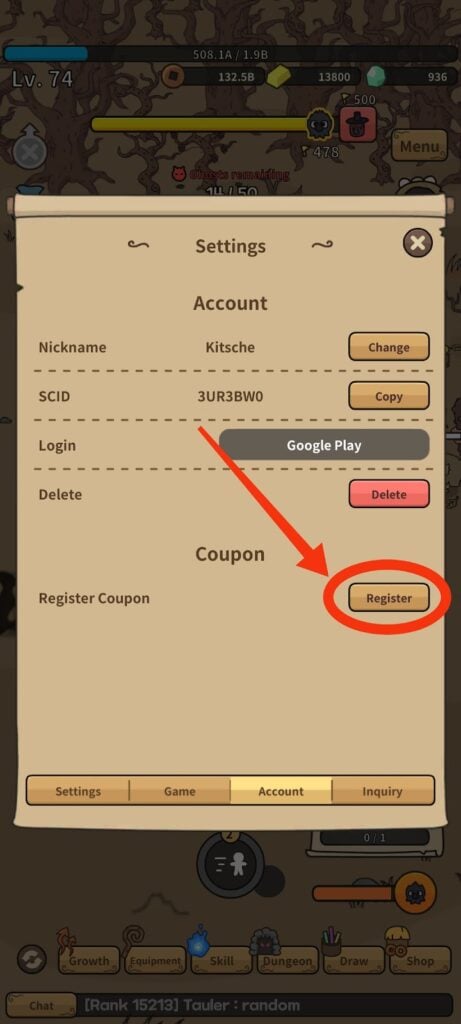 Boori's Spooky Tales - Register Code button
