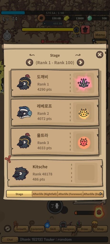 Boori's Spooky Tales - player rankings