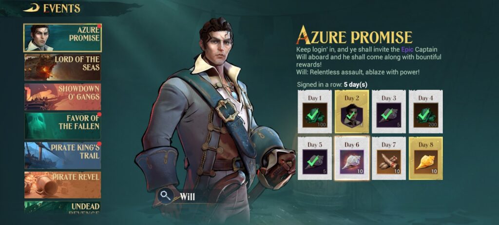 Azure Promise event page - Sea of Conquest