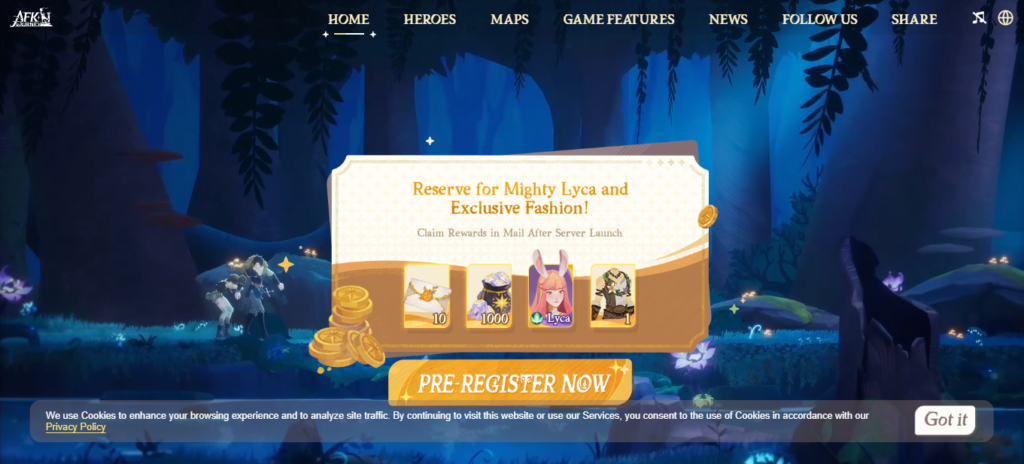 Pre-registration rewards for players in AFK Journey (AFK2).