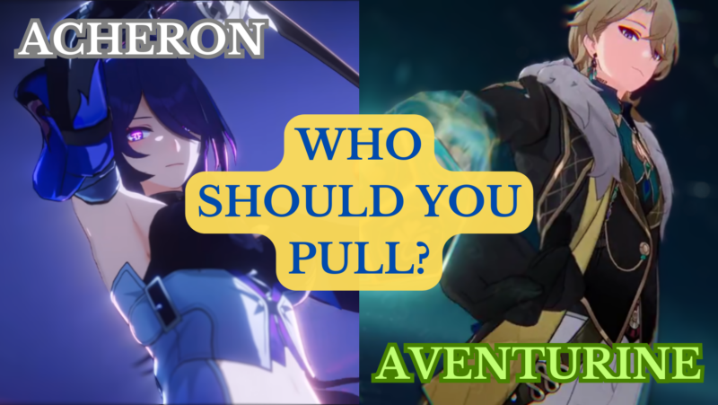 Featured image for Acheron vs Aventurine from Honkai: Star Rail.